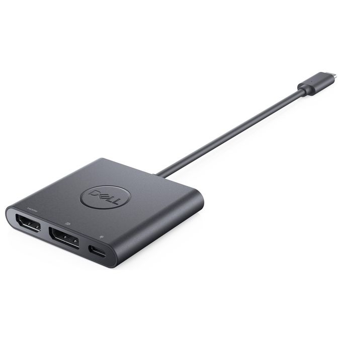 Dell DBQAUANBC070 Adattatore USB-C HDMI DisplayPort Pass-Through Alimentazione 4K 60Hz colore Nero