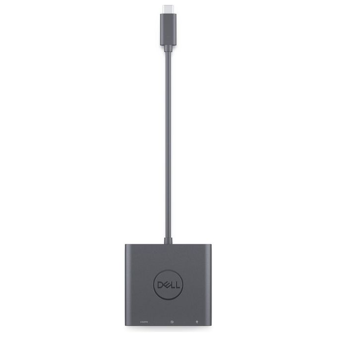Dell DBQAUANBC070 Adattatore USB-C HDMI DisplayPort Pass-Through Alimentazione 4K 60Hz colore Nero