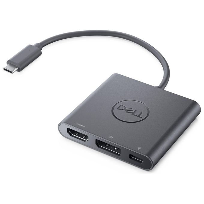 Dell DBQAUANBC070 Adattatore USB-C HDMI DisplayPort Pass-Through Alimentazione 4K 60Hz colore Nero