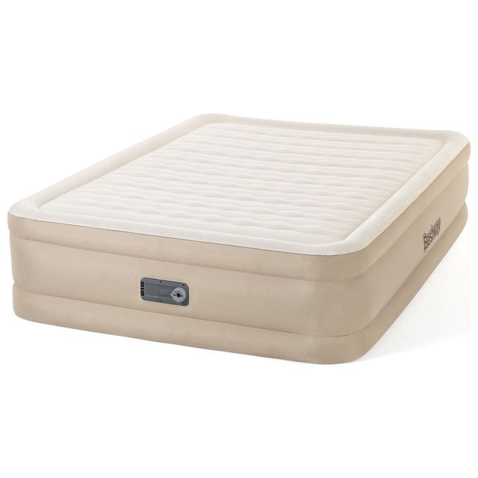 Bestway 69050 Fortech Materasso Gonfiabile Matrimoniale con Pompa Integrata 203x152x46 cm 350 Kg colore Beige