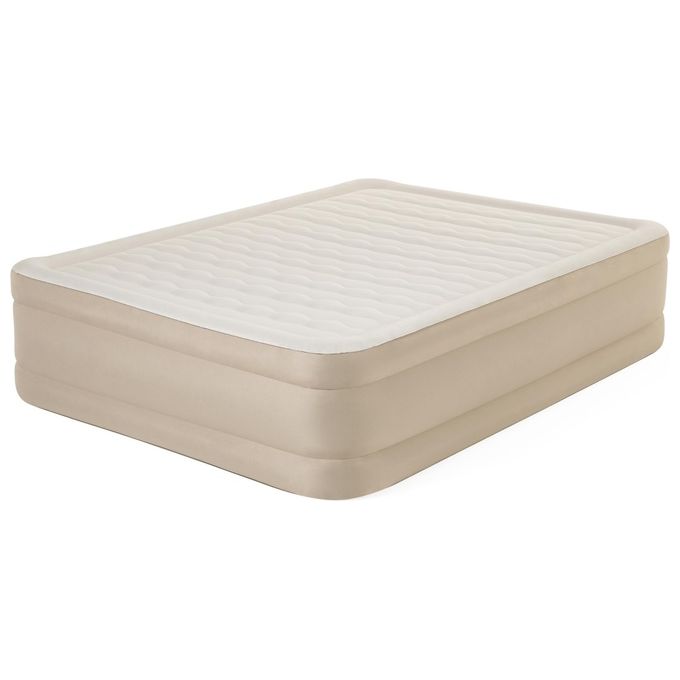 Bestway 69050 Fortech Materasso Gonfiabile Matrimoniale con Pompa Integrata 203x152x46 cm 350 Kg colore Beige