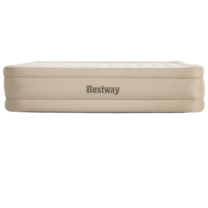 Bestway 69050 Fortech Materasso Gonfiabile Matrimoniale con Pompa Integrata 203x152x46 cm 350 Kg colore Beige