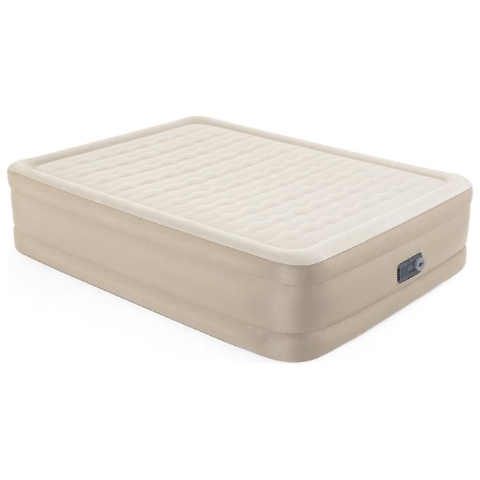 Bestway 69050 Fortech Materasso Gonfiabile Matrimoniale con Pompa Integrata 203x152x46 cm 350 Kg colore Beige