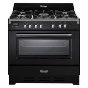 De Longhi MEM 965 NN ED Linea MasterCook Cucina a Gas Libera Installazione Forno Elettrico 5 Fuochi Griglie in Ghisa Classe energetica A Bruciatore Tripla Corona Programmatore Elettronico 8 Funzioni 90 cm Nero Brillante