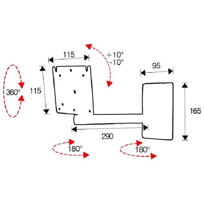 ITB OM07014 Supporto da Parete per Tv a Schermo Piatto 30'' Nero