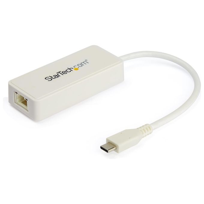 StarTech US1GC301AUW Adattatore USB C a Gigabit Ethernet con Porta USB A Integrata 1 Gbps Compatto Alimentato via Bus colore Bianco