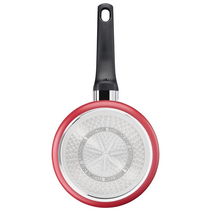Lagostina 010254031118 Cucina Mediterranea Casseruola Fonda Manico Lungo 18 cm Antiaderente Titanium Easy colore Rosso