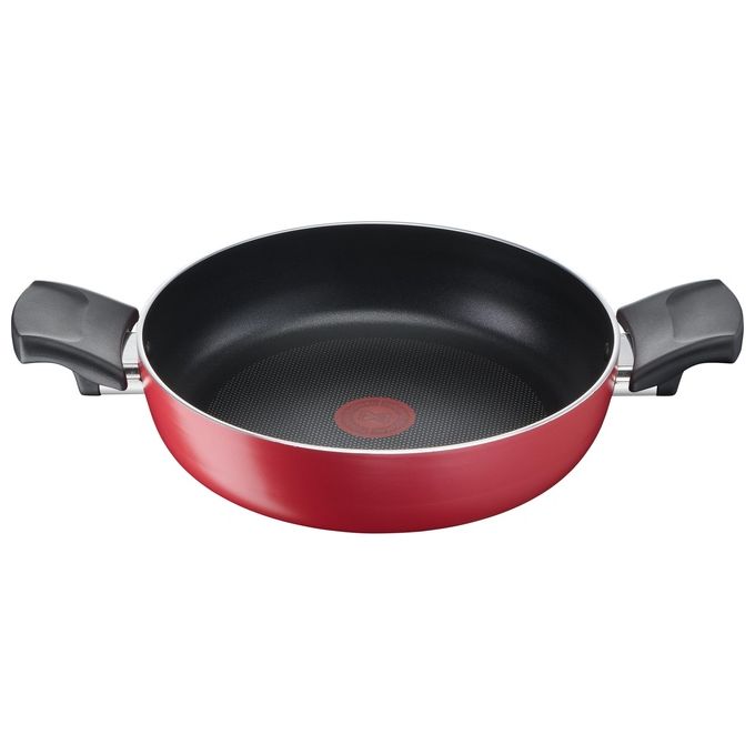 Lagostina 010254032226 Cucina Mediterranea Tegame Antiaderente con Indicatore di Calore Thermosignal Diametro 26 cm per Induzione e Gas colore Rosso