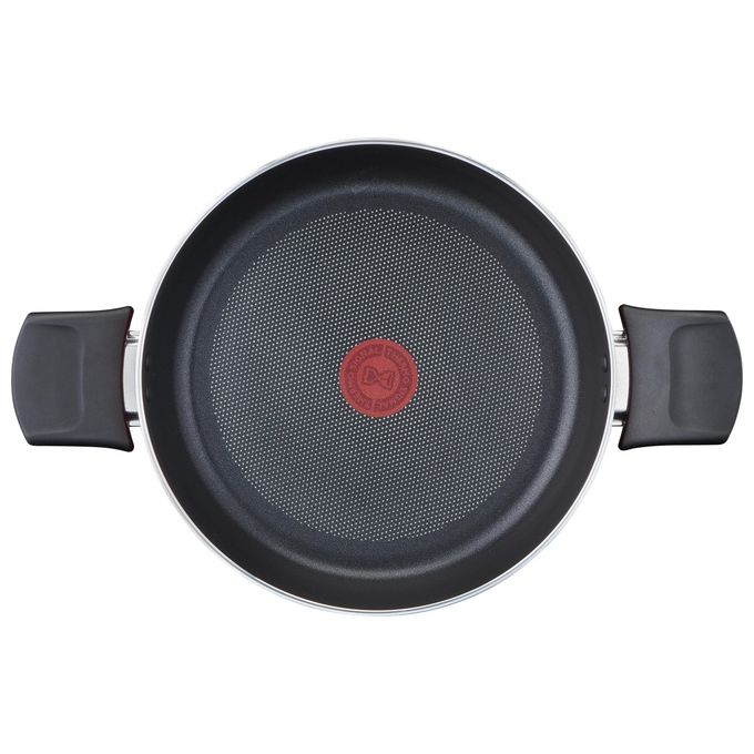 Lagostina 010254032226 Cucina Mediterranea Tegame Antiaderente con Indicatore di Calore Thermosignal Diametro 26 cm per Induzione e Gas colore Rosso