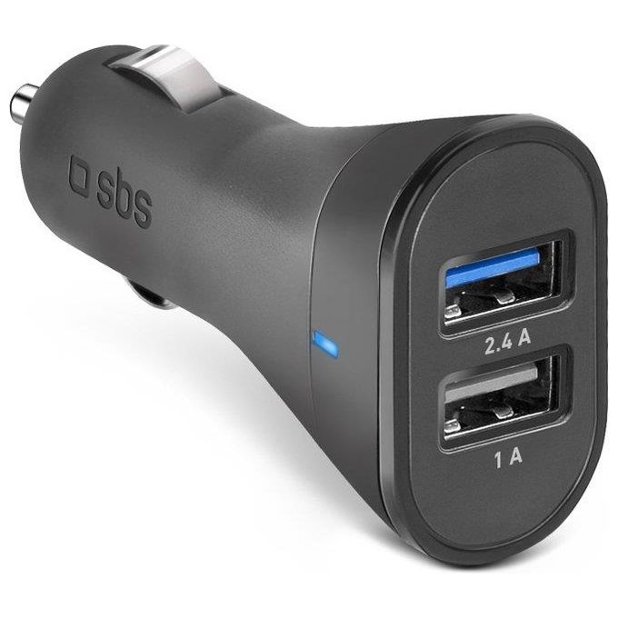Sbs Caricabatterie da Auto con 2 Uscite Usb