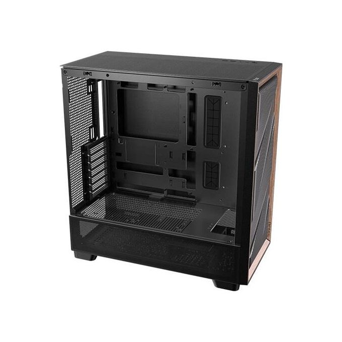 Antec FLUX Case PC Midi Tower Supporto E-ATX Pannello Laterale in Vetro Temperato e Inserti in Legno colore Nero