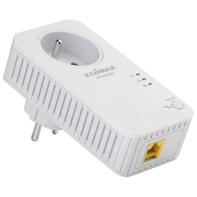 Edimax HP-6101ACK Adattatore Powerline 600 Mbit-s con Presa Integrata 1 Porta Fast Ethernet colore Bianco