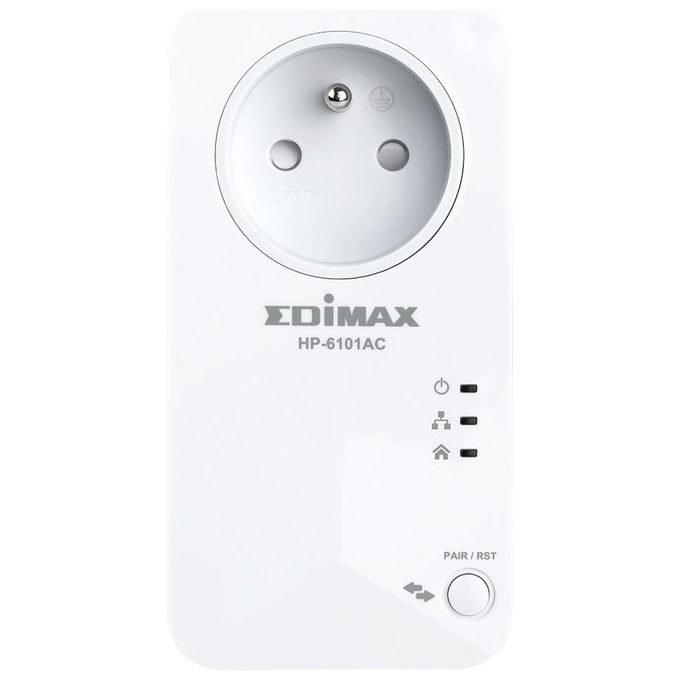 Edimax HP-6101ACK Adattatore Powerline 600 Mbit-s con Presa Integrata 1 Porta Fast Ethernet colore Bianco
