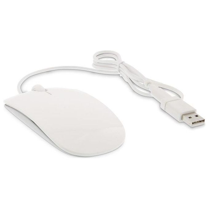 LMP MS-1657C Easy Mouse USB-C Mouse Ottico 2 Pulsanti Rotella 1600 DPI USB-C USB-A Cablato colore Bianco Argento