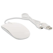 LMP MS-1657C Easy Mouse USB-C Mouse Ottico 2 Pulsanti Rotella 1600 DPI USB-C USB-A Cablato colore Bianco Argento