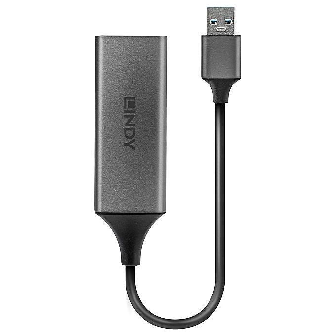 Lindy 43298 Adattatore USB 3.0 Type A a Gigabit Ethernet fino a 5 Gbps alimentato da bus colore Argento
