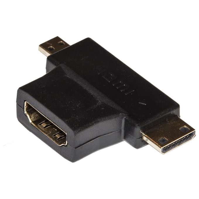 Link Adattatore Hdmi Femmina a Mini Hdmi Maschio con Micro Hdmi Maschio
