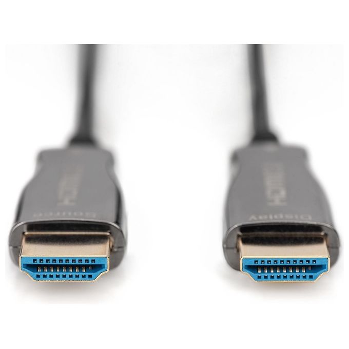 Digitus AK-330125-100-S Cavo in fibra ottica ibrido HDMI AOC UHD 4K 10 m 18 Gbps HDMI 2.0b HDR ARC colore Nero