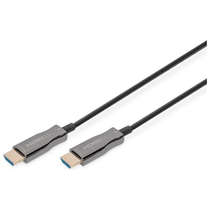 Digitus AK-330125-100-S Cavo in fibra ottica ibrido HDMI AOC UHD 4K 10 m 18 Gbps HDMI 2.0b HDR ARC colore Nero