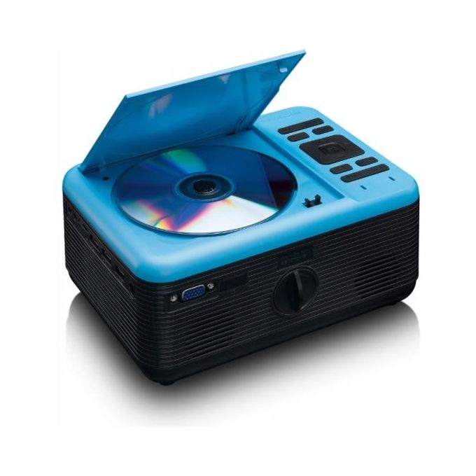 Lenco LPJ-500BU Videoproiettore Portatile LCD con Lettore DVD Bluetooth 5.0 2800 Lumen Full HD colore Blu