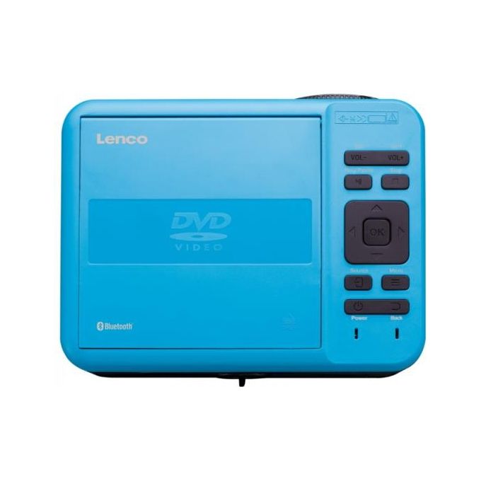 Lenco LPJ-500BU Videoproiettore Portatile LCD con Lettore DVD Bluetooth 5.0 2800 Lumen Full HD colore Blu