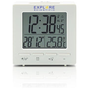 Explore Rdc-1005 Orologio Sveglia Radiocontrollato Temperatura Calendario Doppio Allarme Bianco
