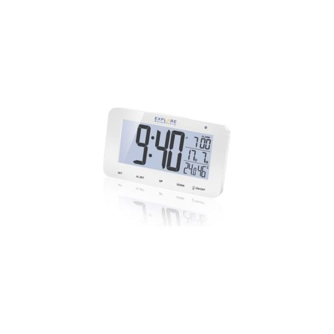 Explore Orologio Sveglia Rdc-1004 Radiocontrollato Calendario Temperatura-Umidita' Interna Bianco