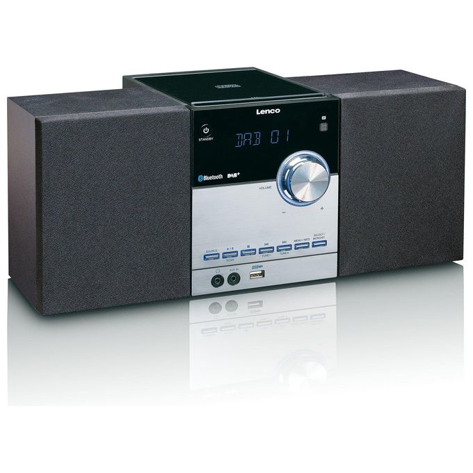 Lenco MC-150 Impianto Stereo Analogico e Digitale 22W Nero-Argento