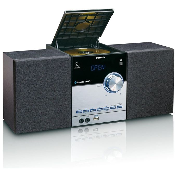 Lenco MC-150 Impianto Stereo Analogico e Digitale 22W Nero-Argento