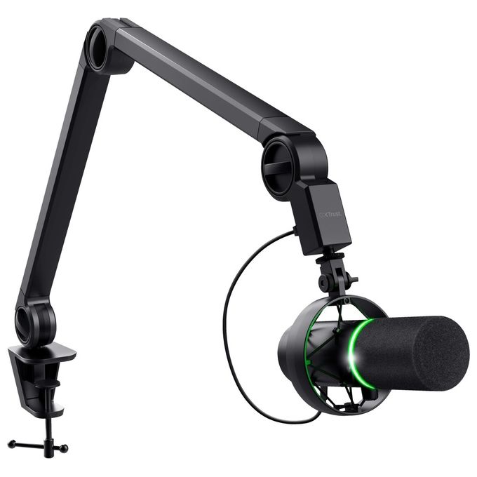 Trust 24354 GXT 255+ Onyx Microfono USB a Condensatore Cardioide con Braccio per PC Streaming Podcast Gaming colore Nero