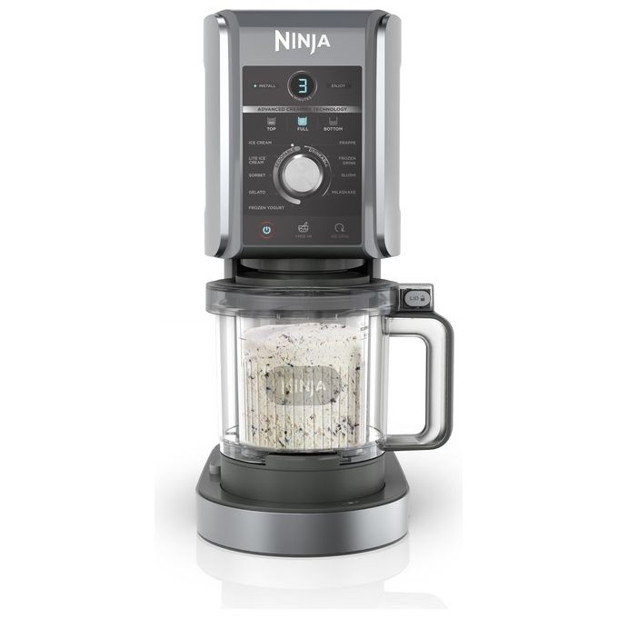 Ninja NC501EU CREAMi Deluxe Gelatiera 2,1 L 800 W 10 programmi 3 vaschette 709 ml timer digitale colore Nero Grigio