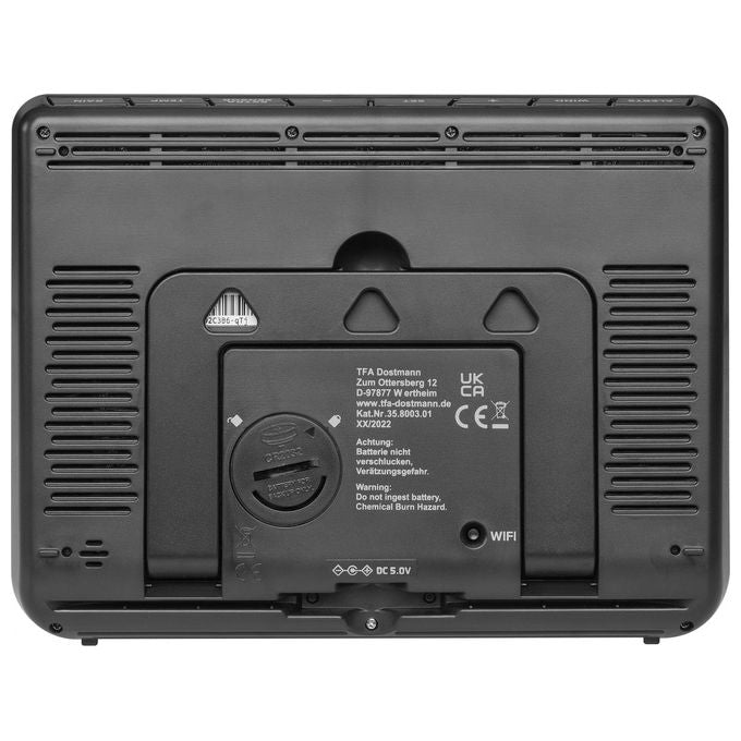 TFA-Dostmann 35.8003.01 View Pro Stazione Meteo WLAN con WiFi Previsioni 7 Giorni Sensore Esterno Anemometro Pioggia Temperatura Umidita' Pressione colore Nero