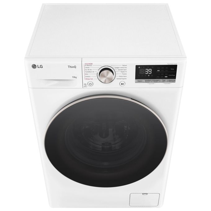 LG F4R7010TSWG Serie R7 Lavatrice Frontale 10 Kg 1400 rpm Classe A AI DD TurboWash 360 Vapore Wi-Fi (85x60x56.5 cm) colore Bianco