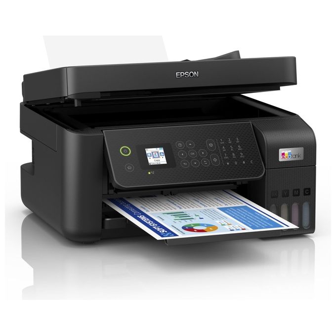 Epson ET-4800 EcoTank Stampante Multifunzione Inkjet A4 Stampa Copia Scansione Fax ADF Wi-Fi Ethernet AirPrint colore Nero