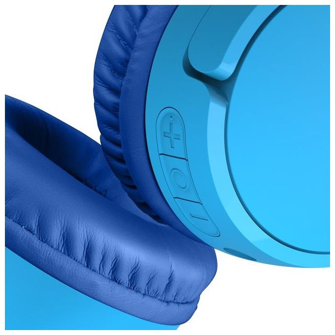 Belkin AUD002btBLV3 SoundForm Mini Cuffie wireless per bambini 30 ore di riproduzione Bluetooth 5.3 limite volume 85 dB microfono colore Blu