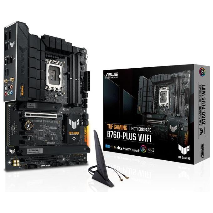 Asus TUF GAMING B760-PLUS WIFI Scheda Madre ATX Intel B760 LGA 1700 DDR5 192GB PCIe 5.0 3x M.2 WiFi 6E USB 3.2 Gen 2 Type-C colore Nero