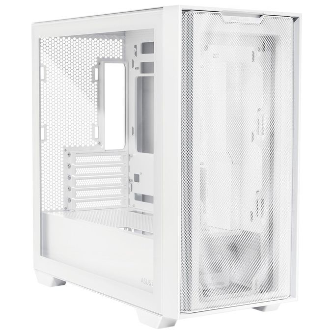 Asus A21 PC Case Mini Tower mATX Mini-ITX Vetro Temperato Radiatori 360 mm GPU 38 cm 5 Slot USB 3.2 colore Bianco
