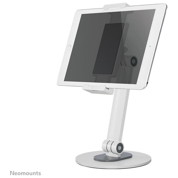 Neomounts DS15-540WH1 Supporto Universale da Scrivania per Tablet Fino a 12,9 Pollici Regolabile in Altezza e Rotazione 360° Colore Bianco