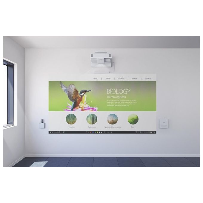 Epson V11H919040 EB-1485Fi Videoproiettore a Raggio Ultra Corto 5000 ANSI lumen 3LCD Full HD 1080p con Connessione HDBaseT Wi-Fi Miracast colore Bianco