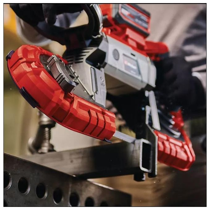 Einhell 4504216 Power X-Change Sega a nastro a batteria 18 V altezza taglio 115 mm larghezza taglio 127 mm luce LED cambio lama rapido colore Nero