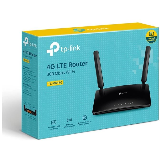 TP-Link TL-MR150 Router Wireless Banda Singola 2.4GHz Fast Ethernet 3G 4G Nero