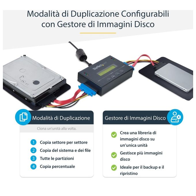 StarTech Duplicatore Autonomo per HDD SATA 6Gbpm da 2,5-3,5'' con archivio immagini HDD multiple