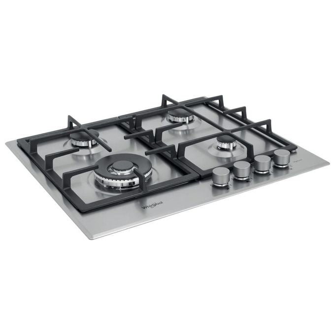 Whirlpool GMR 6422-IXL Piano Cottura a Gas 4 Zone iXelium Griglie in Ghisa 60 cm Acciaio Inox