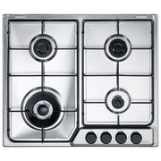 De Longhi FFA 46 ASDV Linea Family Piano cottura a Gas 4 Fuochi Bruciatore Tripla Corona 60 cm Acciaio Inox