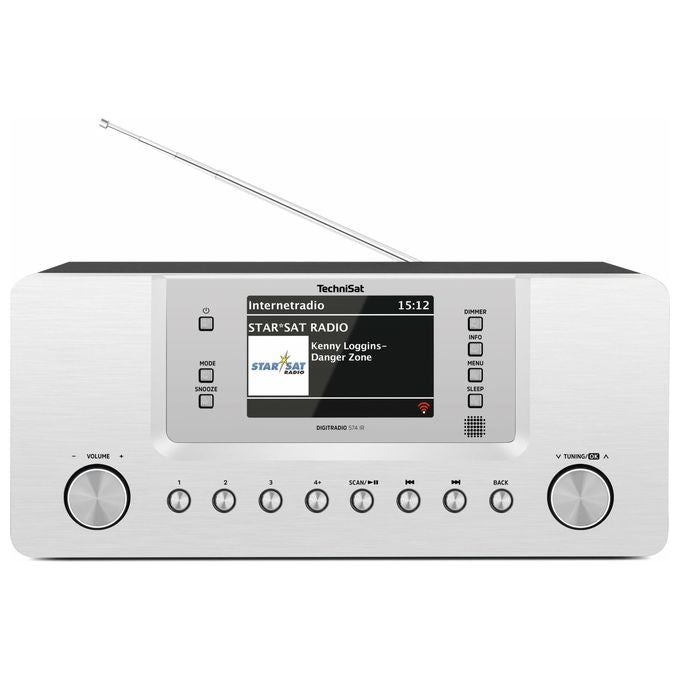 TechniSat 0001-2951 DIGITRADIO 574 IR Radio Internet da Tavolo con DAB+ FM Bluetooth Wi-Fi USB TFT 4'' colore Argento
