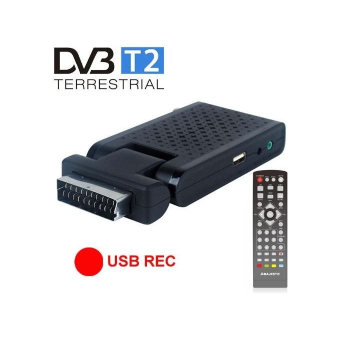 Majestic DEC 663N Decoder Digitale Terrestre DVB-T-T2 HD HEVC SCART HDMI 1.4 USB 2.0 EPG LCN Telecomando colore Nero