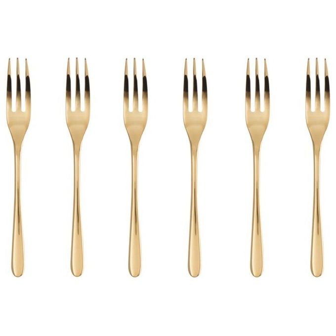 Sambonet 52553GA5 Taste Forchette Dolce in Acciaio Inox Finitura PVD 6 Pezzi colore Oro Specchiato