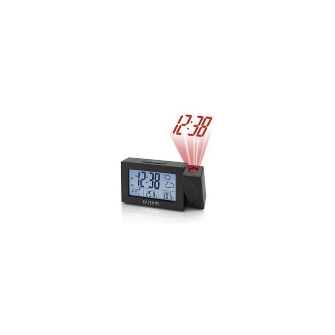 Explore Orologio Sveglia Rpw-3008 Radiocontrollato Barometro Proiezione Temperatura Nero
