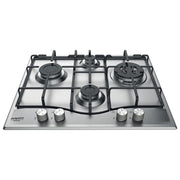 Hotpoint PCN 642 T-IX-HA Piano Cottura a Gas 4 Zone 60 cm in Acciaio Inox per Cucina Moderna e Funzionale