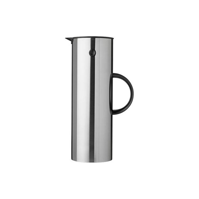 Stelton 900 EM77 Caraffa Termica 1 L Doppia Parete Acciaio Inox Vetro Interno Chiusura Magnetica Tappo a Vite e Ribaltamento colore Acciaio Inox lucido